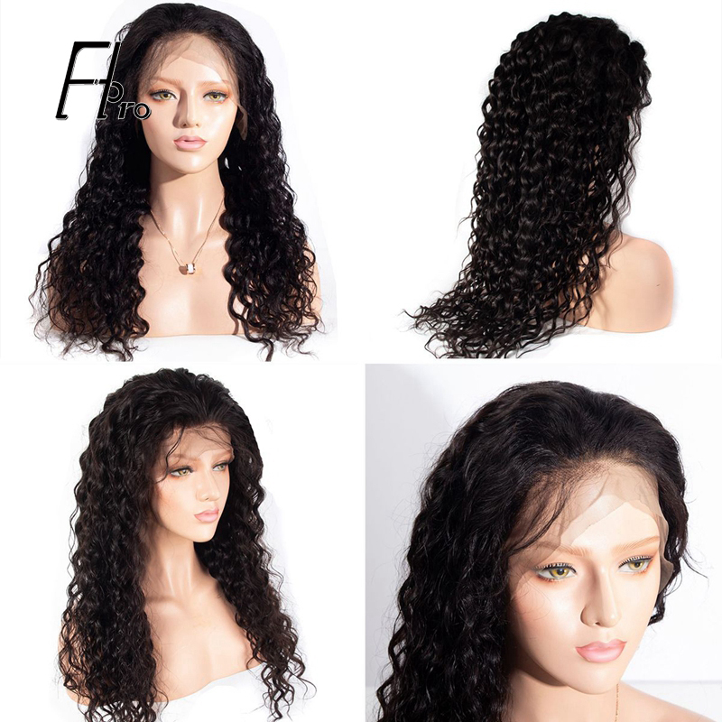 13x6 Front Lace Wig Water Wave Natural Color Virgin Hair Wigs